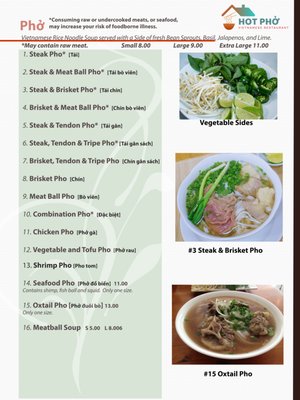 Menu photo 5 Hot Pho Kent, WA