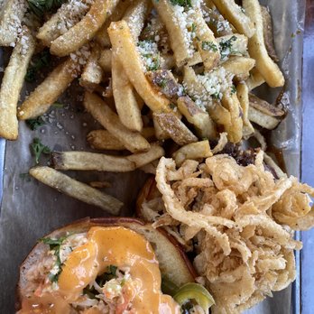 The Burger Social - Korean BBQ Burger with Truffle Fries - Bars Near Me - Wheaton, Illinois The Burger Social - Korean BBQ Burger with Truffle Fries - Bars Near Me - Wheaton, Illinois