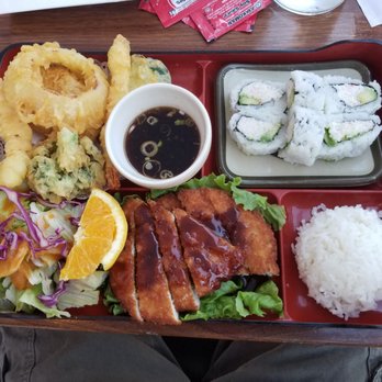 Ichima - Bento Combination (Pork Cutlet, California Roll, Mixed Tempura) - $16.95 - Sushi Bars Near Me - Pasadena, California Ichima - Bento Combination (Pork Cutlet, California Roll, Mixed Tempura) - $16.95 - Sushi Bars Near Me - Pasadena, California