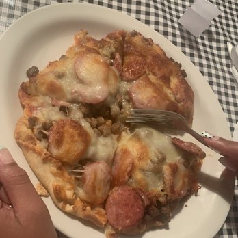 Paula's Cafe - Individual sausage pizza. - Burgers Near Me - Craig, Missouri