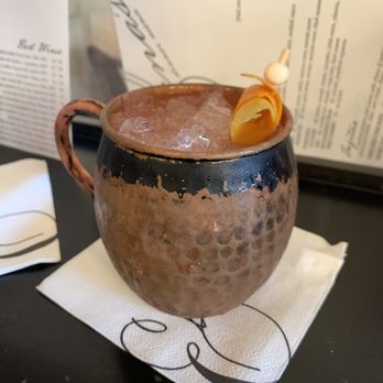 Elena's Mexican Restaurant - Mexican Mule - Espolon Reposado Tequila, Fresh Lime, Blood Orange Ginger Beer, Orange - American Near Me - San Francisco, California Elena's Mexican Restaurant - Mexican Mule - Espolon Reposado Tequila, Fresh Lime, Blood Orange Ginger Beer, Orange - American Near Me - San Francisco, California