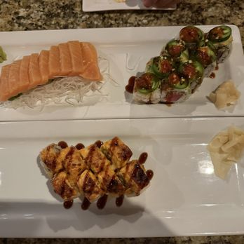 Firefly - Salmon sashimi, sunburn roll, and Maverick roll. Super delicious. - Steakhouses Near Me - Panama City Beach, Florida Firefly - Salmon sashimi, sunburn roll, and Maverick roll. Super delicious. - Steakhouses Near Me - Panama City Beach, Florida