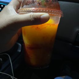 Mangonada more like a snow cone with flavored mango.