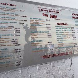 Loncheria Don Jorge - Menu