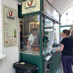 Heise & Kalte Wurstwaren - Small stand, but has the best cheese sausage.