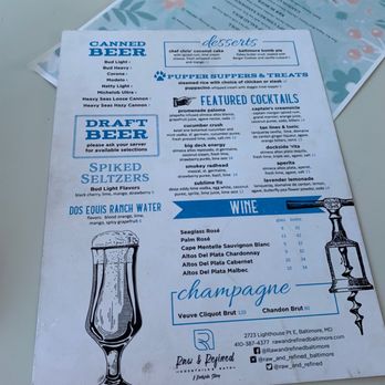 Raw & Refined - Drink Menu - Seafood Near Me - Baltimore, Maryland