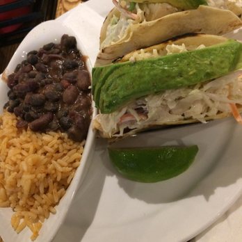 Side Street Cafe - Fish Tacos with Haddock, Slaw and Avocado served with rice and beans. A more filling portion than it looks, would recommend! - American Near Me - Bar Harbor, Maine Side Street Cafe - Fish Tacos with Haddock, Slaw and Avocado served with rice and beans. A more filling portion than it looks, would recommend! - American Near Me - Bar Harbor, Maine