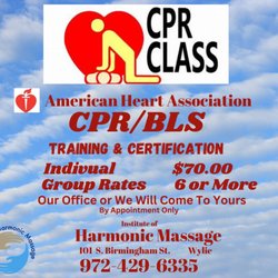 Institute of Harmonic Massage - We offer AHA CPR training.
