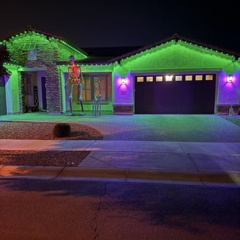 Lighten Up Smart Home Permanent Lighting - Halloween - lots of theme lighting - Holiday Decorating Services Near Me - Queen Creek, Arizona