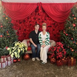 Photo op at the Christmas tent