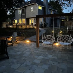 Baez Concrete and Landscaping - Nighttime view from patio.