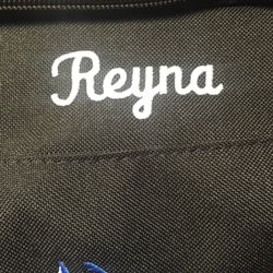 Embroidery World - Name on her bag. He aligned it perfectly with the team name.