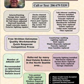 Alyn Murray - North Seattle Handyman Services - residential repairs and maintenance - Handyman Near Me Alyn Murray - North Seattle Handyman Services - residential repairs and maintenance - Handyman Near Me
