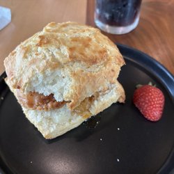Belties - The Nelson - fried chicken biscuit with Duke's mayo, pickles, and hot honey
