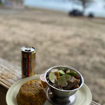 Sargaso Fish House - Queen conch salad with a side of mofongo . - Puerto Rican Near Me - Añasco, Puerto Rico