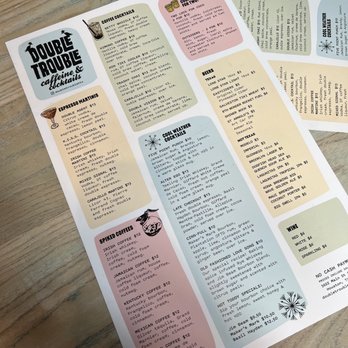 Double Trouble Caffeine & Cocktails - the menu - Coffee & Tea Near Me - Houston, Texas