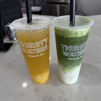 Thirsty Waters - Mango Lychee Green Tea and matcha latte - Bubble Tea Near Me - Rowland Heights, California Thirsty Waters - Mango Lychee Green Tea and matcha latte - Bubble Tea Near Me - Rowland Heights, California