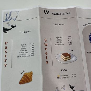W Coffee & Tea - Menu - Patisserie/Cake Shop Near Me - Niles, Illinois