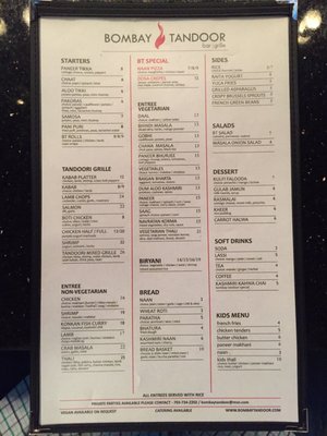 Menu photo 3 Bombay Tandoor Bar and Grill Vienna, VA Menu photo 3 Bombay Tandoor Bar and Grill Vienna, VA