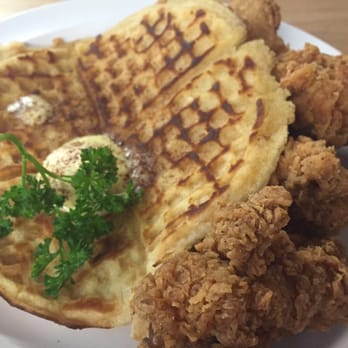 The Serving Spoon - The Cookie: 1 waffle + 5 chicken drumlette = bomb.com!!! - Breakfast & Brunch Near Me - Inglewood, California