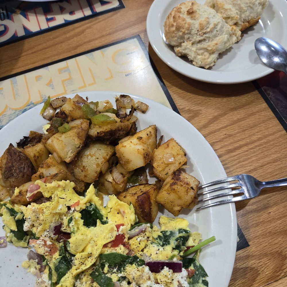 Beach Break Cafe - Zell's scramble with biscuits - Breakfast & Brunch Near Me - Oceanside, California Beach Break Cafe - Zell's scramble with biscuits - Breakfast & Brunch Near Me - Oceanside, California
