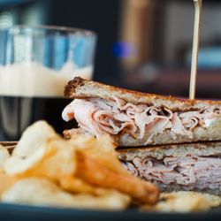 Quad Coffee Lab - Panini with turkey, brie, and fig jam