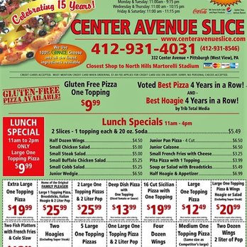 Center Avenue Slice - Pizza Near Me - Pittsburgh, Pennsylvania