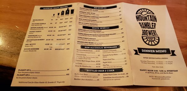 Menu photo 8 Mountain Rambler Brewery Bishop, CA