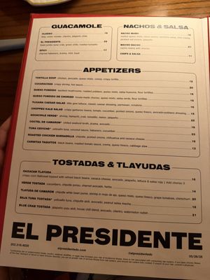 Menu photo 2 El Presidente Washington, DC, DC