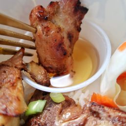 Pork dipped in sauce