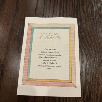 Petite Edith - Dessert menu - French Near Me - Chicago, Illinois