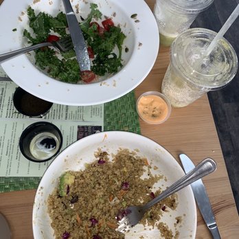Whole Green Cafe - We were so eager to dive in, didn't have time to capture what it looked like to start. Quinoa Bowl & Kale Quinoa Salad - Salad Near Me - Delray Beach, Florida Whole Green Cafe - We were so eager to dive in, didn't have time to capture what it looked like to start. Quinoa Bowl & Kale Quinoa Salad - Salad Near Me - Delray Beach, Florida