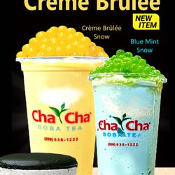 Cha Cha Boba Tea & Sub Deli - Come and try our New Flavors "Crème brûlée & Blue Mint"
