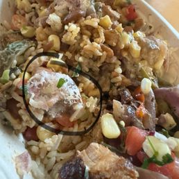 Plastic found in food. Could totally occlude an airway if a child swallowed this. Disgusting, unsanitary and life threatening. Plastic found in food. Could totally occlude an airway if a child swallowed this. Disgusting, unsanitary and life threatening.