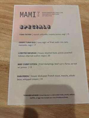 Menu photo 3 MAMI PORTLAND Portland, ME