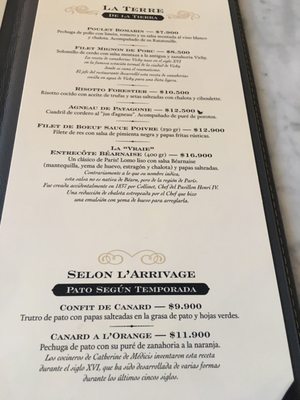 Menu photo 5 Castillo Forestal Santiago, RM