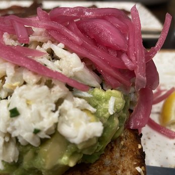 First Watch - Avocado toast with crab and pickled onion - Breakfast & Brunch Near Me - Summerville, South Carolina First Watch - Avocado toast with crab and pickled onion - Breakfast & Brunch Near Me - Summerville, South Carolina