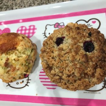 Cos&Pi - Jalapeño cheddar scone and a blueberry muffin. - Breakfast & Brunch Near Me - South Pasadena, California