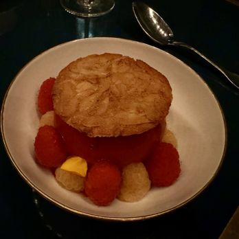 Chez Noir - Peach and raspberry dessert - Seafood Near Me - Carmel, California Chez Noir - Peach and raspberry dessert - Seafood Near Me - Carmel, California