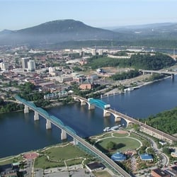 East Ridge Cab Co - Ariel skyline view of downtown Chattanooga