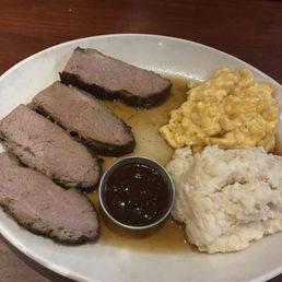 Brisket meal, mac & cheese, mashed potatoes Brisket meal, mac & cheese, mashed potatoes