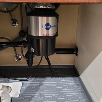 Salomon's Plumbing - New garbage disposal unit and re-sloping of the return drain pipe. - Plumbing Near Me Salomon's Plumbing - New garbage disposal unit and re-sloping of the return drain pipe. - Plumbing Near Me