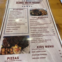 Scenic Drive Resort - July 2026 menu.
