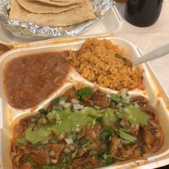 Taqueria La Mision - Birria De Chivo with rice, beans and tortillas - Mexican Near Me - Lompoc, California Taqueria La Mision - Birria De Chivo with rice, beans and tortillas - Mexican Near Me - Lompoc, California