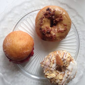 Revolution Doughnuts - Strawberry slider, toasted almond, caramel bacon - Donuts Near Me - Decatur, Georgia Revolution Doughnuts - Strawberry slider, toasted almond, caramel bacon - Donuts Near Me - Decatur, Georgia