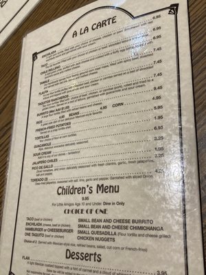 Menu photo 6 La Capilla Mexican Restaurant La Palma, CA