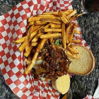 JB Lovedraft's Micropub - Whiskey BBQ Burger Added: Lettuce, Onion, and Tomato - Pubs Near Me - Harrisburg, Pennsylvania JB Lovedraft's Micropub - Whiskey BBQ Burger Added: Lettuce, Onion, and Tomato - Pubs Near Me - Harrisburg, Pennsylvania