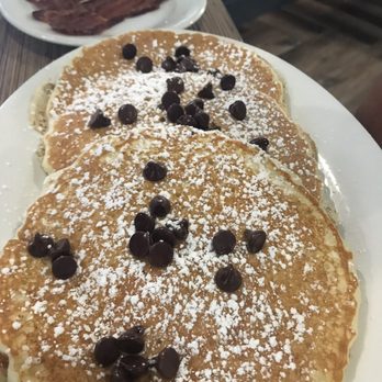 Riverfront Grille - Chocolate chip pancakes - American Near Me - Rock Island, Illinois Riverfront Grille - Chocolate chip pancakes - American Near Me - Rock Island, Illinois