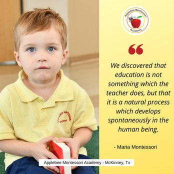Applebee Montessori Academy - Children will always learn better with their own curiosity rather than being pushed with a curriculum. - Preschools Near Me - McKinney, Texas Applebee Montessori Academy - Children will always learn better with their own curiosity rather than being pushed with a curriculum. - Preschools Near Me - McKinney, Texas