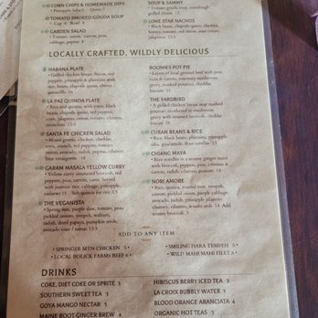 Wild Craft Eatery - Dinner menu side 2 - Cafes Near Me - Boone, North Carolina